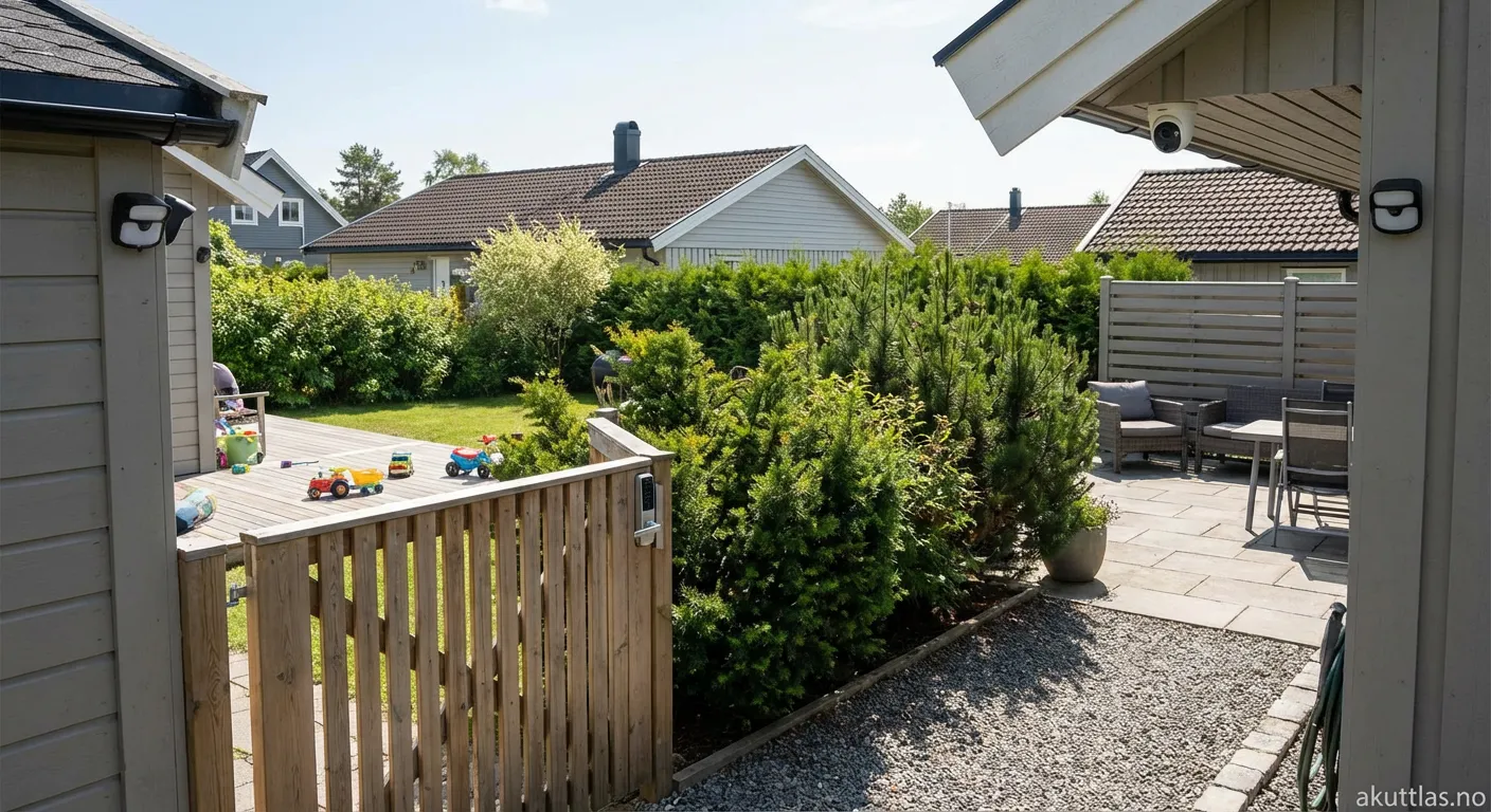 Sikret bihage med moderne gjerde og belysning