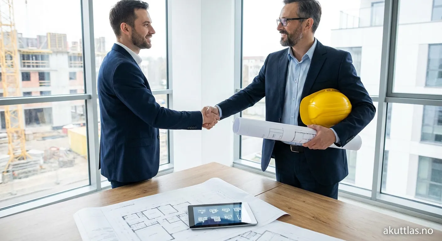 Byggetillatelse partner diskuterer byggesak med arkitekt