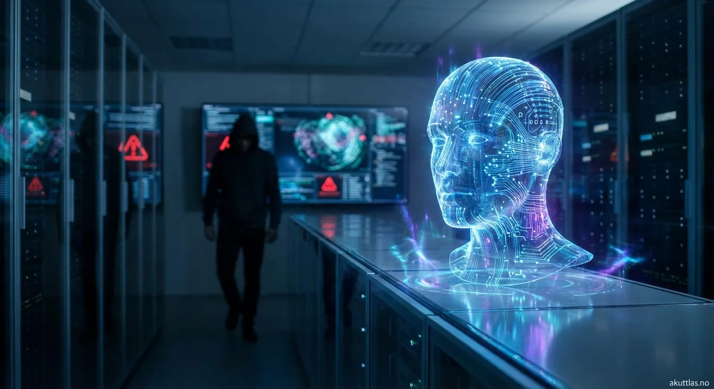 Futuristisk illustrasjon av kvantehjerne og digital sikkerhetslås