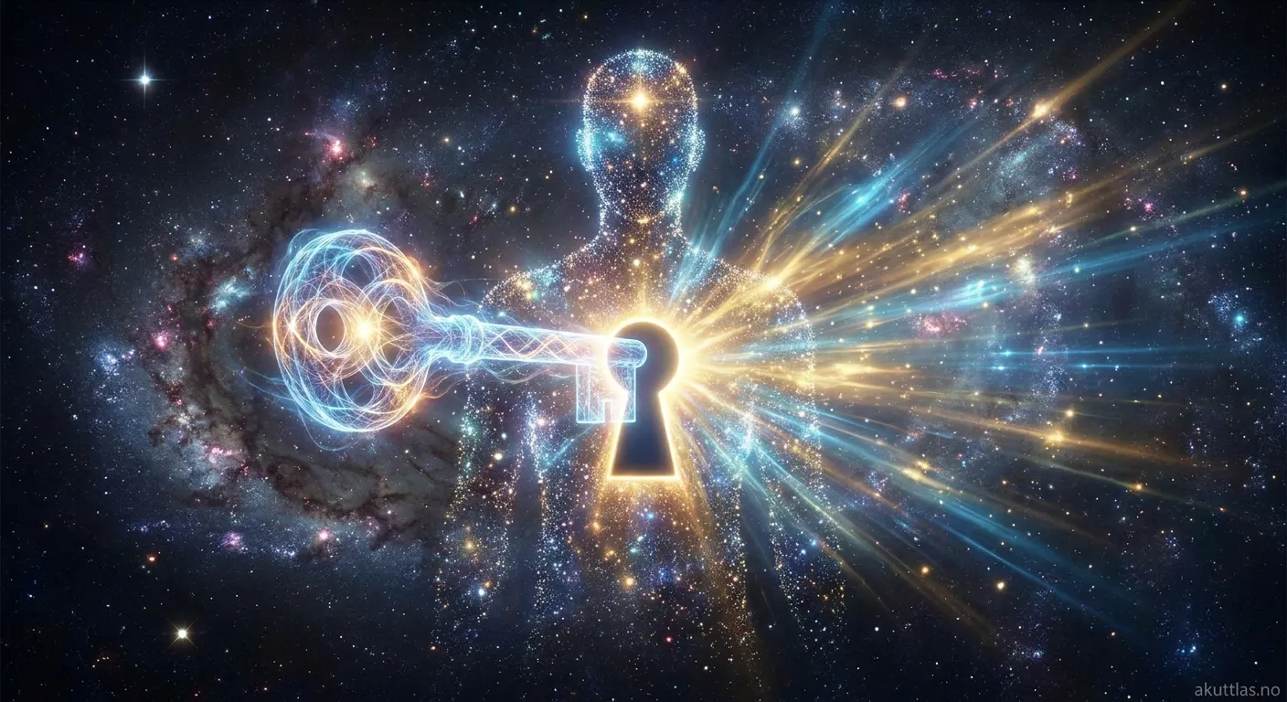 Zettaversal bevissthet låser illustrasjon med universet og spiraler